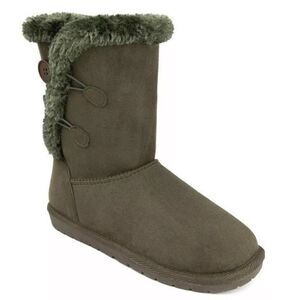 SUGAR Women's Marty Cozy Regular Calf Winter Boots Shoes army green W/fur 9M